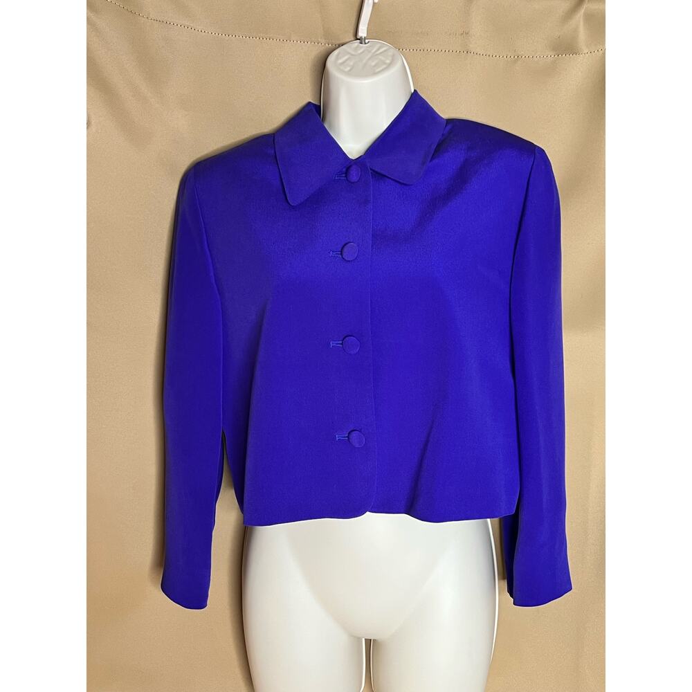 Design by Pat Argenti Silk Royal Blue/Purple Blazer 10P